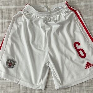 Adidas White Shorts with Red Details